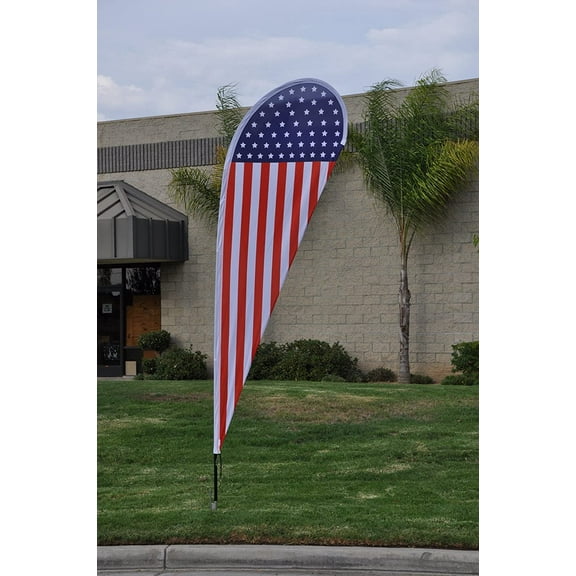 Feather Flag Nation 13’ x 3.2’ Polyester American Teardrop Outdoor Flag and Banner, 4 Pieces