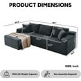 thumbnail image 2 of Cloud Sectional Couch,Modern Modular Sleeper Sectional Sofa with Deep Seat,Corduroy Boneless Couches with L-Shape Chaise for Living Room, Bedroom, Apartment (Dark Grey, Left Facing Chaise), 2 of 6