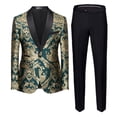 thumbnail image 7 of New Men Jacquard Suit 2 Piece Black / Blue / Red Fashion Men's Luxury Business Wedding Prom Party Dress Blazer Jacket and Pants (552,Asian L (EU XS)), 7 of 7