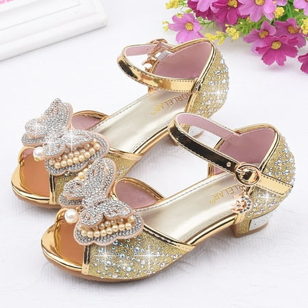 

ãYilirongyummã Baby Shoes Toddler Kids Girls Pearl Butterfly-Knot Single Princess Shoes Sandals