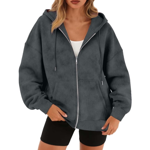 Zip Up Hoodies For Women, Oversized Sweatshirt Fall Fashion Jackets, Winter womens pullover