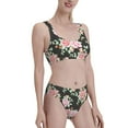 thumbnail image 2 of Vsdgher Womens High Waisted Bikini Sets Two Piece Swimsuit Rose Flowers Print Tummy Control Bathing Suit-Small, 2 of 8
