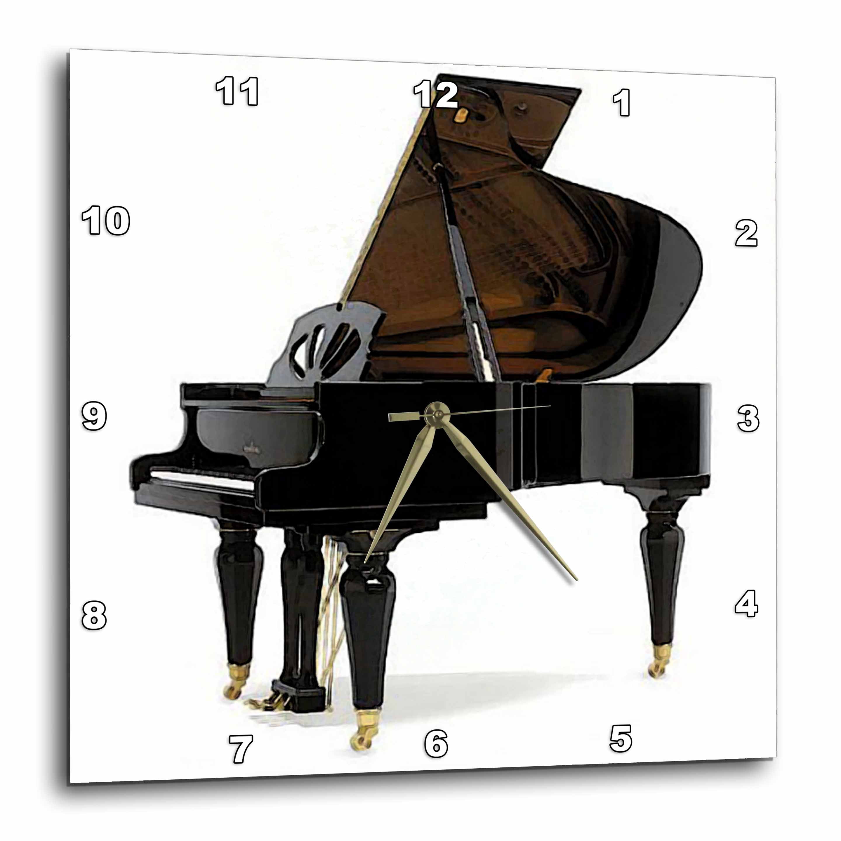 3dRose Grand Piano Wall Clock, 10 by 10inch
