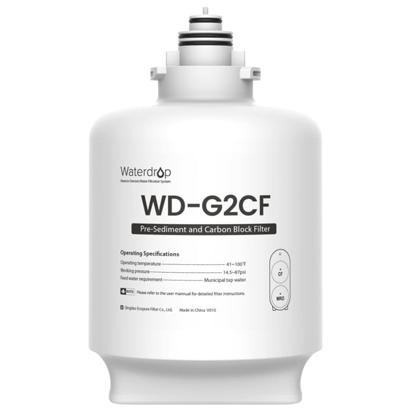 Filtro Waterdrop WD-G2CF de repuesto para WD-G2-W y WD-G2-B