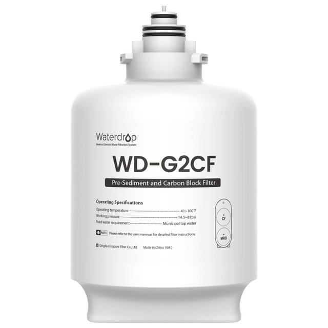 Filtro Waterdrop WD-G2CF de repuesto para WD-G2-W y WD-G2-B
