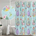 thumbnail image 5 of Easter Colorful Eggs Shower Curtain, Waterproof Shower Curtains for Bathroom, Spring Flowers Leaves Country Plants Blue Washable Fabric Bathtub Curtain Set Bath Decor with 12 Hooks 48"x72", 5 of 8
