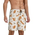 thumbnail image 2 of Logiee Cute Squirrel Fall Print Men's Pajama Shorts with Drawstring & Pockets,Sleep Shorts for Men,Sleepwear Bottoms,Elastic Waistband Loungewear-Small, 2 of 6