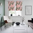 thumbnail image 5 of 2 Panels Kitchen Tier Curtains 39 Inch Length, Peacock Feather Grommets Window Treatment Curtain, Pink Vintage Botanical Branch Animals Thermal Curtains Drapes for Living Room/Bathroom, 5 of 9