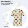 thumbnail image 3 of Hirioo Heart Polka Dot for Men's Baseball T-shirt Shirts Short Sleeve Casual Summer Button Stretch T Shirts,Size S-4XL-Medium, 3 of 7