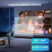 Miroir L810S Pro 1080P Smart Projector Bundle with Carrying Case, Foldable Screen, Remote, Accessories, and Built-In Streaming Apps, Auto-Focus, Dolby Audio, 4K Support
