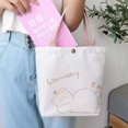 thumbnail image 6 of Portable Cartoon Beach Bag Cartoon Animal Printed Tote Picnic Bag Food Tote Lunch Bags Canvas Shoulder Bag KHAKI, 6 of 8