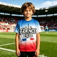 thumbnail image 2 of BOOMNY Toddler Girls Short Sleeve France Soccer T-Shirts Crew Neck France Flag Graphic International Football Tee Tops for Girl Soft Activewear, 2 of 4