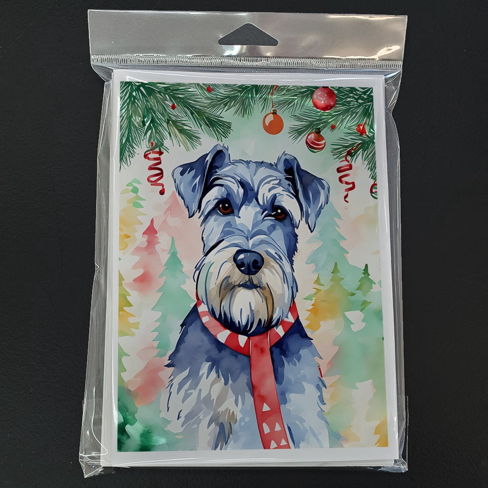 Schnauzer Christmas Greeting Cards Pack of 8 7 in x 5 in