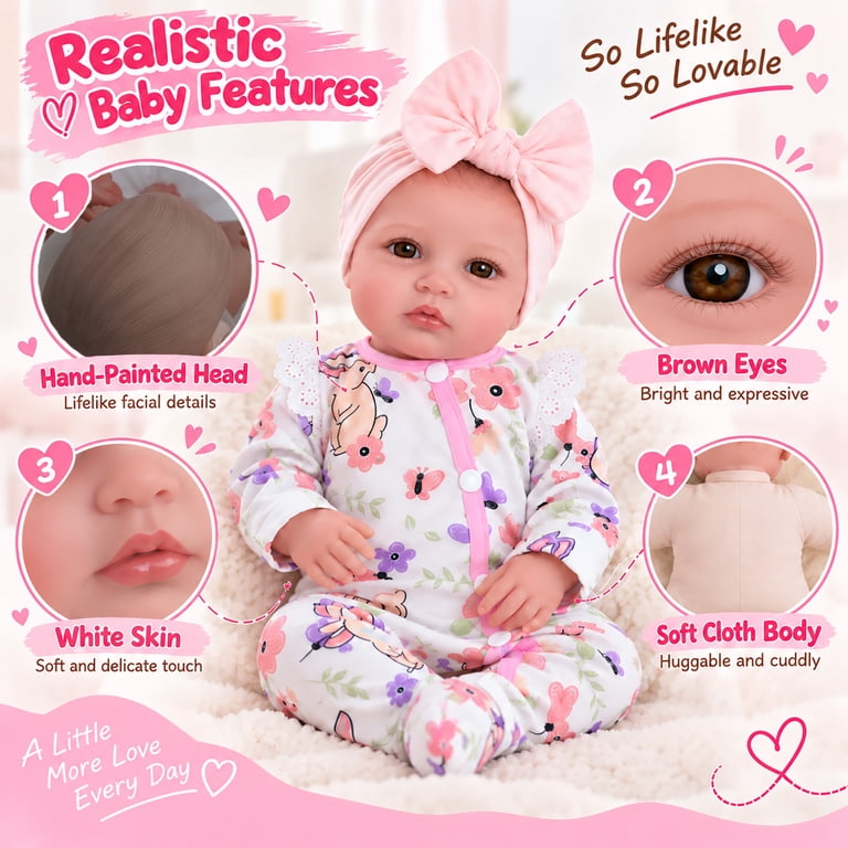 RSG 20" Reborn Baby Doll with Vinyl Torso & Accessories photo 6