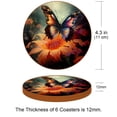 thumbnail image 3 of Butterfly 6PCS Round Microfiber Leather Bar Coasters Set, 11x11 cm/4.3x4.3 in, Drink Coasters for Table and Home Decor, 3 of 6