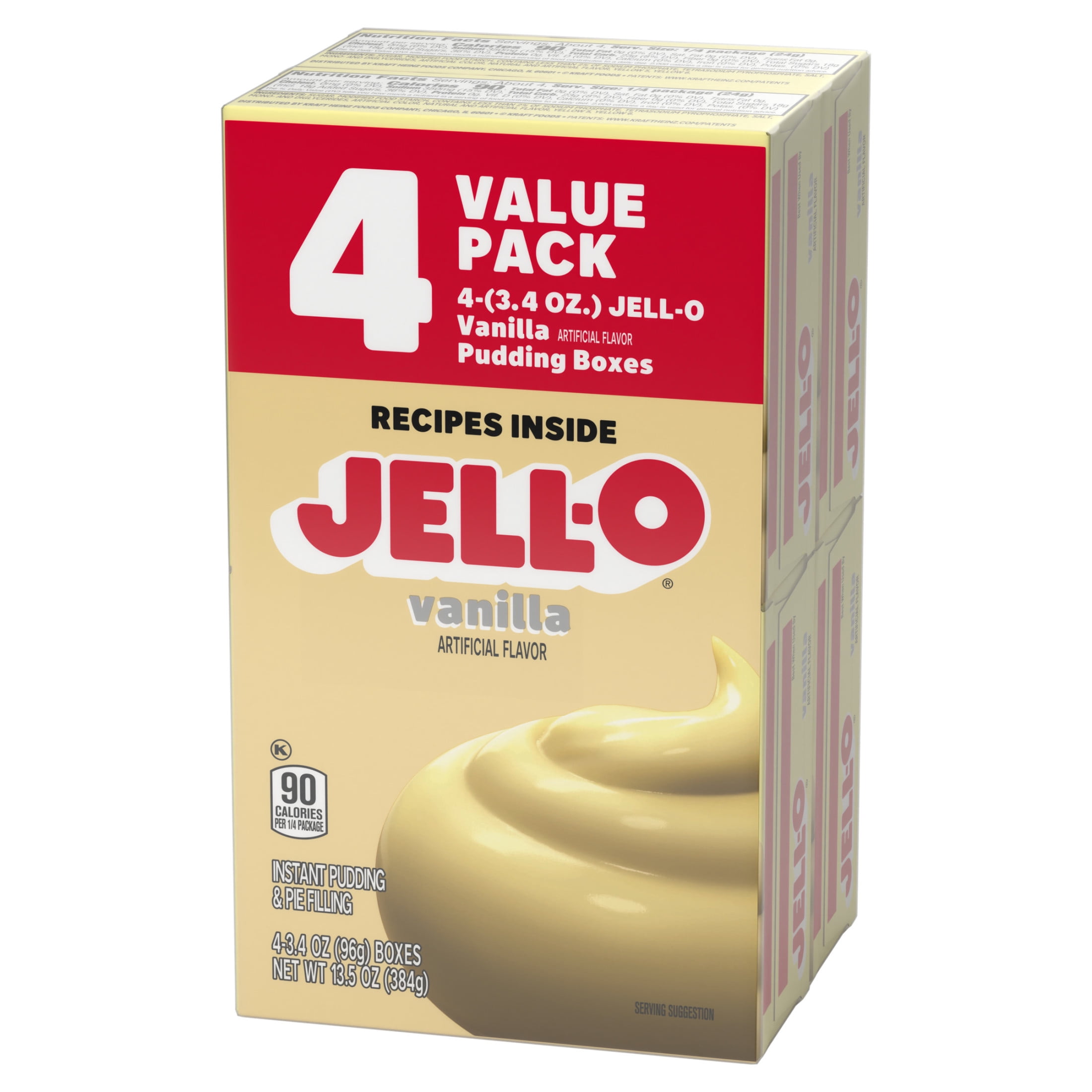 Jell-O Vanilla Instant Pudding & Pie Filling Mix Value Pack, 4 ct