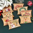 thumbnail image 2 of Caja de almohada de papel Kraft de 10 piezas, bolsas de dulces de Navidad, caja de regalo de Papá Noel, decoración de fiesta de Papá Noel, 2024, 2 of 4