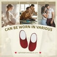 thumbnail image 7 of Yiaed Vintage Burgundy Print Slippers Fuzzy Warm Cozy Slippers Non Slip House Slippers For Indoor Outdoor Slippers House Slippers-39/40, 7 of 7
