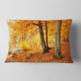thumbnail image 2 of Designart Yellow Forest of Autumn - Landscape Photography Throw Pillow - 12x20, 2 of 5