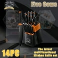 thumbnail image 6 of Five Cow 14-Piece Knife Block Set with Built-in Sharpener - Stainless Steel Kitchen Knives Includes Chef, Carving, Paring & Steak Knives - Dishwasher Safe, Ergonomic Non-Slip Handles (Dark Blue), 6 of 16