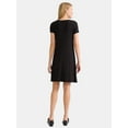 thumbnail image 2 of Time and Tru Women's Rib Knit Swing Dress with Short Sleeves, Sizes XS-XXXL, 2 of 4