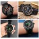 thumbnail image 4 of Pulsera de cuero genuino de 24 mm OTC-AO1 OT-3 para reloj Dietrich Suunto con patrón largo y costuras rojas y verdes, 4 of 5