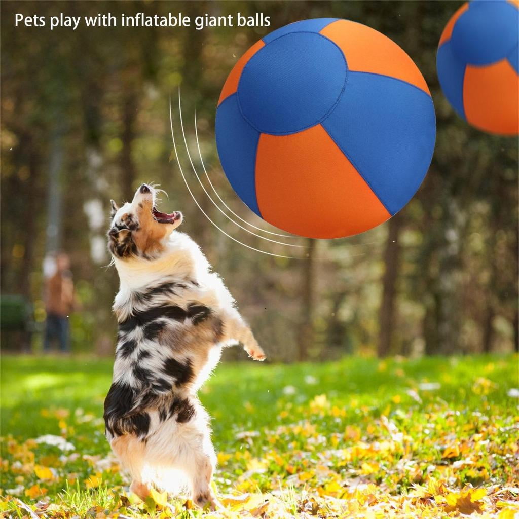 AOOOWER Large Inflatable Ball for Dogs Toy for Backyard Beach Outdoor Activity Interactive Dog Ball for Active Breeds