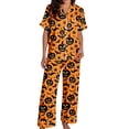thumbnail image 3 of Pajamas For Women Set Halloween Silk Satshort Sleeve Button Up Top Shorts Comfortable Fall Winter Sleepwear Loungewear Nightwear Nightclothes Homewear, 3 of 7