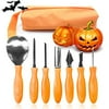 Halloween Pumpkin Carving Kit 7 Pcs,Sturdy Sculpting Jack-O-Lantern Knife Set