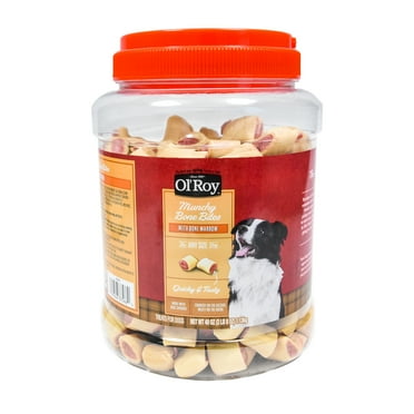 Ol' Roy Munchy Bone Bites with Beef Bone Marrow Training Treats for Dogs, 40 oz Jar
