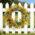 thumbnail image 4 of Spring Artificial Imitation Real And Fake Flower Rings Eucalyptus Leaves Daisys Decorative Flowers Home Door Hanging Green Leafy Grass Rings, 35 Cm Durable Weather Resistant Indoor Outdoor Use, 4 of 6