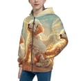 thumbnail image 2 of Naloa Sunshine Golden Cloud Dog Teenage Zipper Hoodie, Long Sleeve Zip Up Hoodies Casual Jackets Tops for 7-12 Years-Medium, 2 of 6