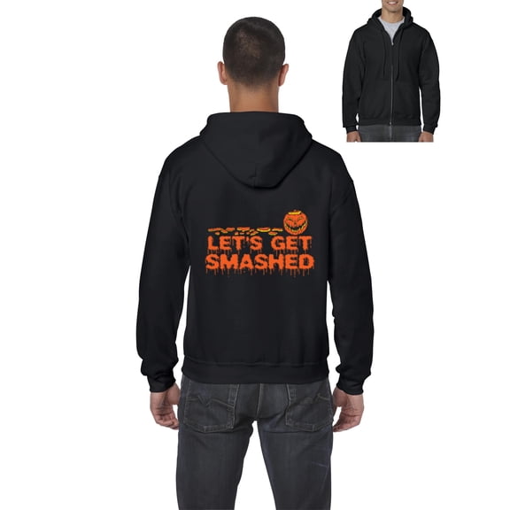 MmF - Men's Sweatshirt Full-Zip Pullover - Halloween Let`s Get Smashed