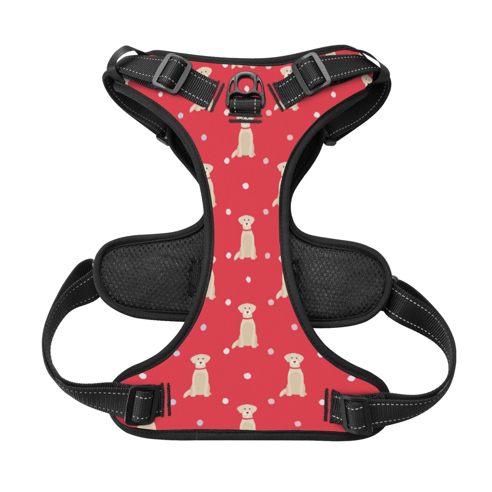 Kdxio Labrador Retriever Dog Print No Pull Dog Harness Adjustable Reflective Oxford Easy Control Medium Large Dog Harness for Training and Everyday-X-Large