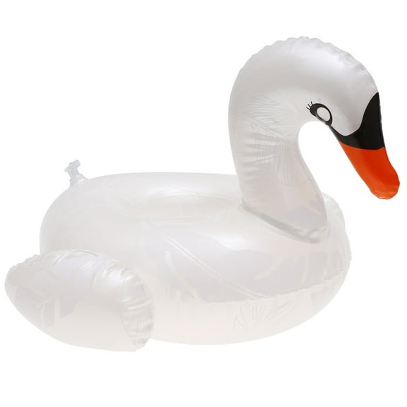 ELAYARD Inflatable White Swan Water Beer Holder Lightweight PVC Floating Mat for Swim Use