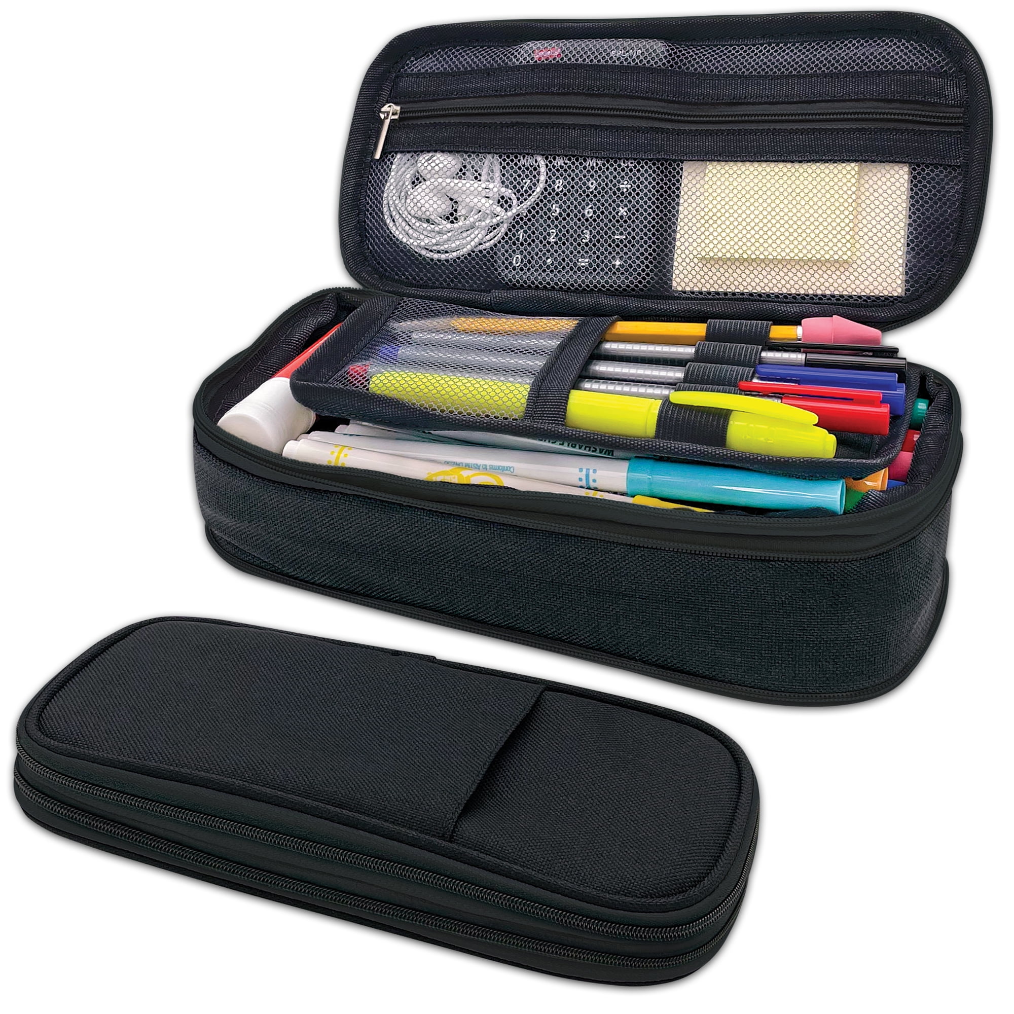 Teacher Created Resources Black Pencil Case, Pack of 3
