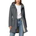 thumbnail image 6 of CFLVAEK Long Raincoat for Women Waterproof Lightweight Hooded Rain Jackets Drawstring Waisted Outdoor Hiking Windbreaker Dark Gray L, 6 of 10