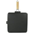 thumbnail image 3 of Gibson Home General Store Addlestone Preseasoned Grill Pan, with Foldable Wood Handle, Cast Iron, 11-inches Square, 3 of 6