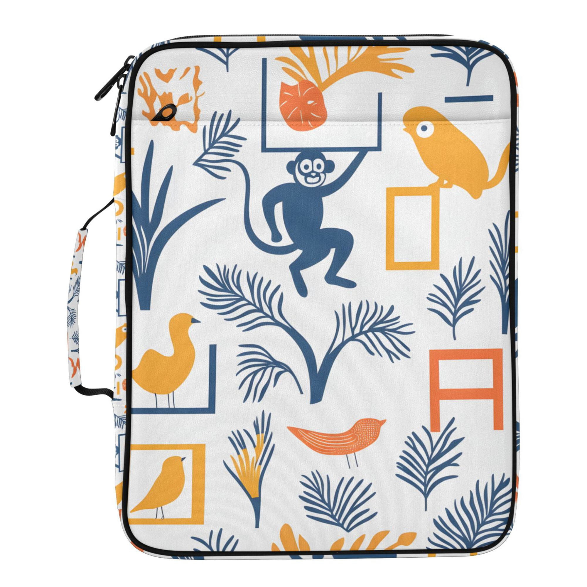 FORMRS Accordion File Folder A4 Size 7-Pocket Expanding Document Organizer Bag with 3 Ring Binder, Tropical Jungle Vibes