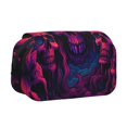 thumbnail image 1 of Disketp Purple-Red Skull Estuche de Lápices de Doble Capa con Tapa Abatible y Cremallera, Organizador Escolar para Adolescentes y Adultos, 1 of 7