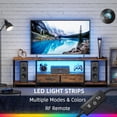thumbnail image 3 of LED TV Stand with Fabric Drawers, Entertainment Center for 75 80 Inches TV Console Table with Storage Shelves for Living Room, Bedroom, Television Stands 71" Rustic Brown, 3 of 16