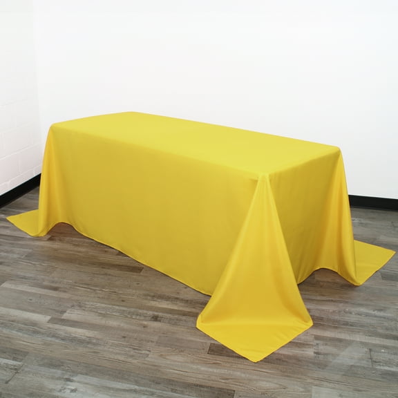 90 x 132 inch Rect. Polyester Tablecloth Canary Yellow