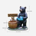thumbnail image 2 of YIQMI Standing Black Bear Garden Statue with Welcome Sign and Watering Can, Outdoor Resin Wildlife Yard Decor with Flower Planter Pot for Patio, Lawn, Porch, 2 of 11