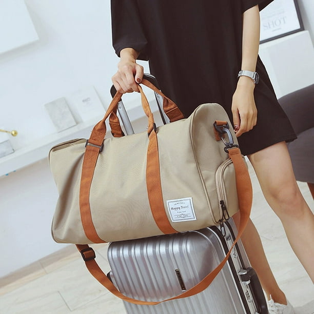 Unisex Large Capacity Travel Tote Women Men Zipper Closure Bags