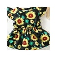 thumbnail image 6 of Seyurigaoka Baby Girl Summer Lovely Ribbed Jumpsuit Sunflower Print Crew Neck Flying Sleeves Romper Child Suit, 6 of 8