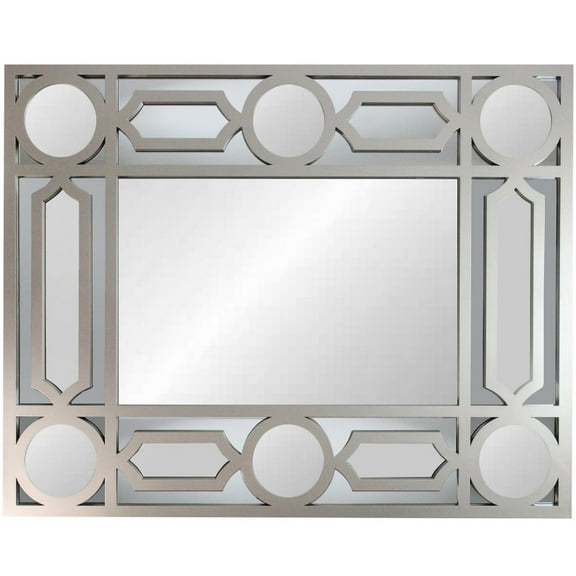 Northlight 29.5" Gray Framed Geometric Design Rectangular Wall Mirror
