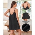 thumbnail image 2 of 100% Linen Ruffle Dress Sleeveless Spaghetti Strap Backless Summer Casual Beach Cami Dress, 2 of 8