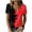 Red, variant on Odeerbi Womens Tops Dressy 2025 Casual Blouse Trendy V-Neck Short Sleeve Print T-shirt White
