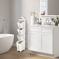 thumbnail image 4 of ToppiJoy 4 Tiers Rolling Laundry Baskets Cart with Wheels, Narrow Laundry Hamper Sorter for Clothes, Towels, Laundry Rooms, Bedrooms, 4 of 13