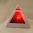 thumbnail image 4 of HOTBEST 7 Color LED Digital Alarm Clock Pyramid Alarm Clock Battery Powered Night Light Desk Clock with Music Snooze Temperature 12/24h for Bedroom Office Decoration, 4 of 9